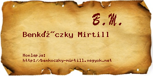 Benkóczky Mirtill névjegykártya